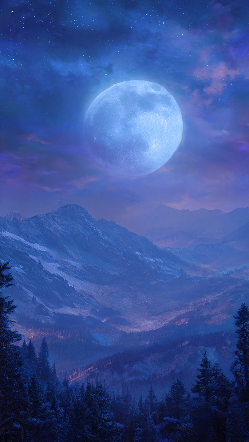 a beautiful image of dreamy blue moon wallpaper in