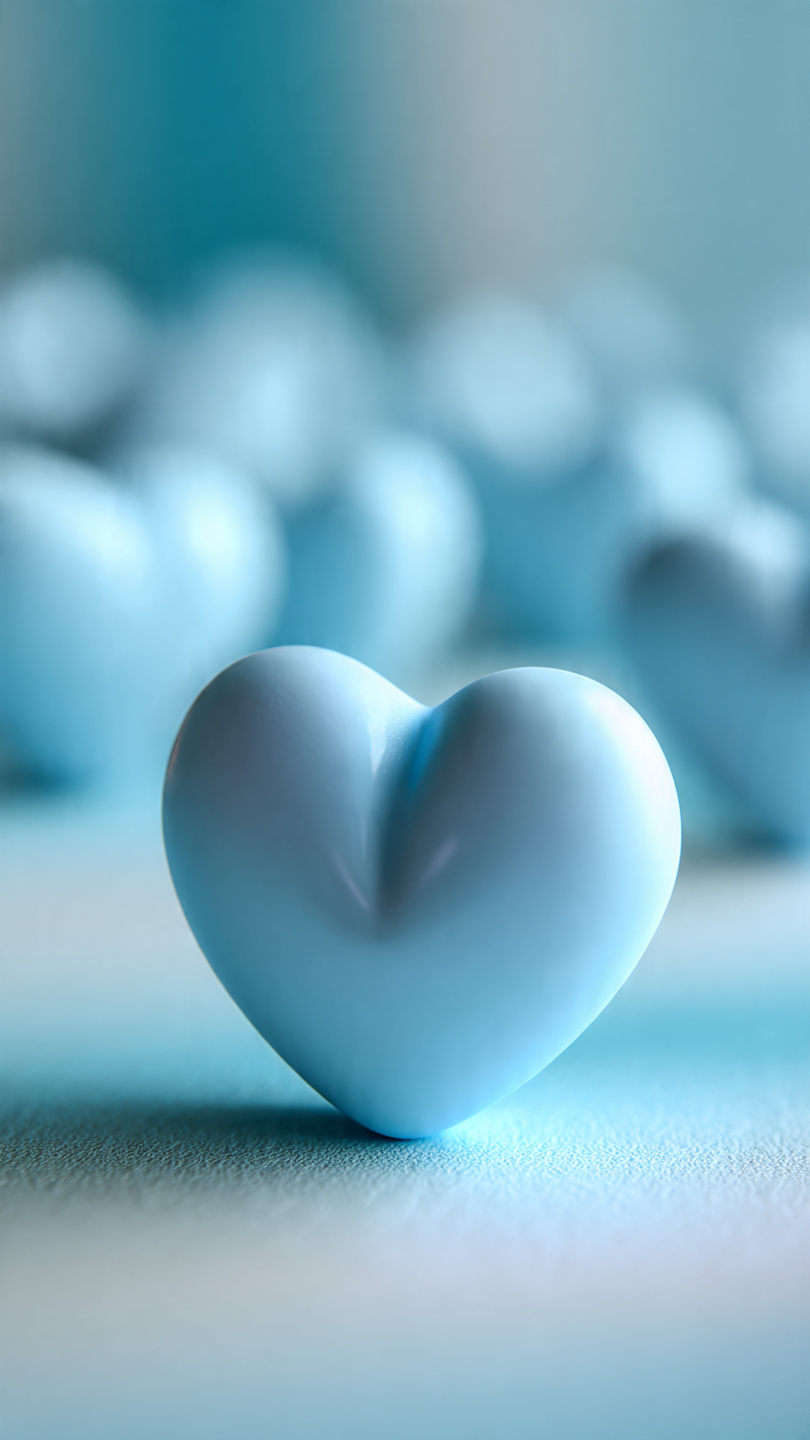 Cute Pastel Blue Heart Wallpaper