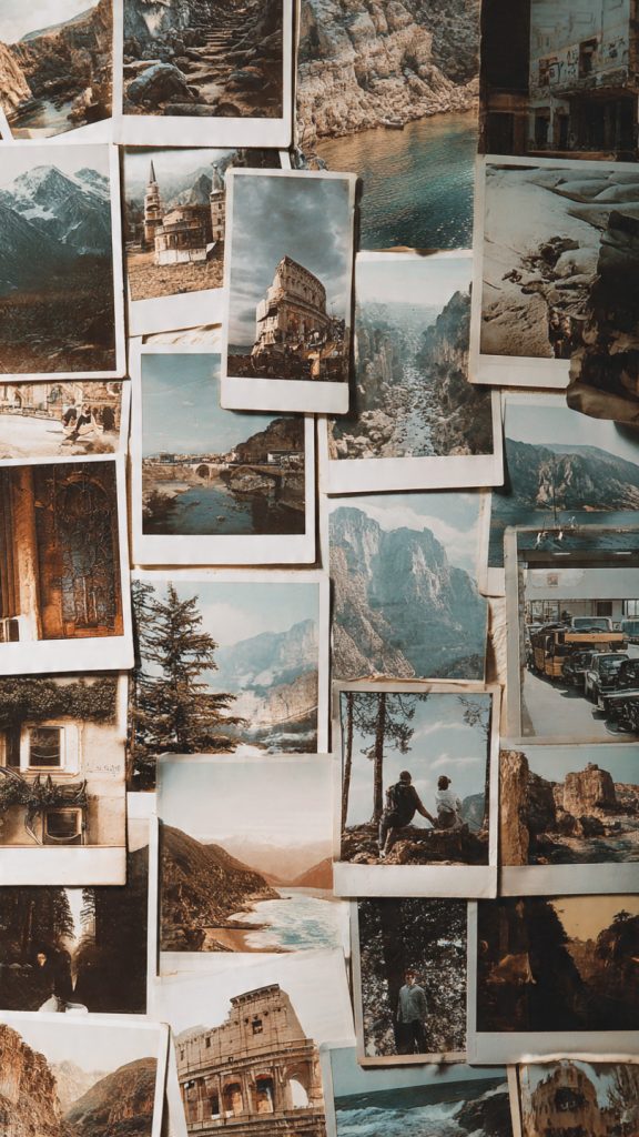 a beautifull image of vintage polaroid collage wal