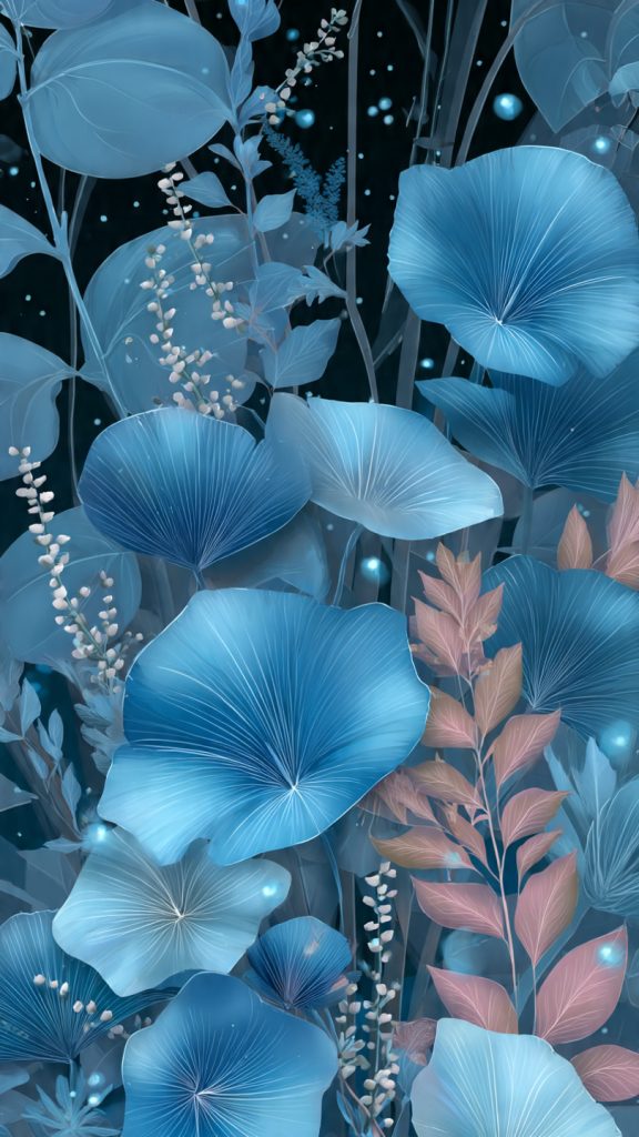an attractive image of azul floral aesthetic wallp
