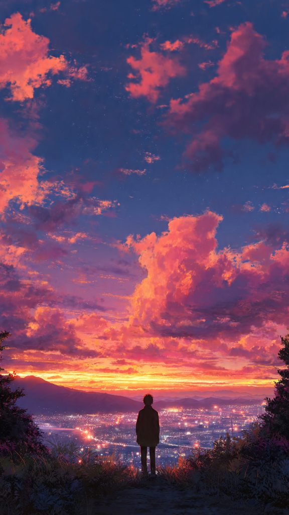 an attractive image of colorful anime sunset wallp