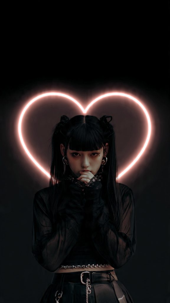 an attractive image of cute black heart aesthetic