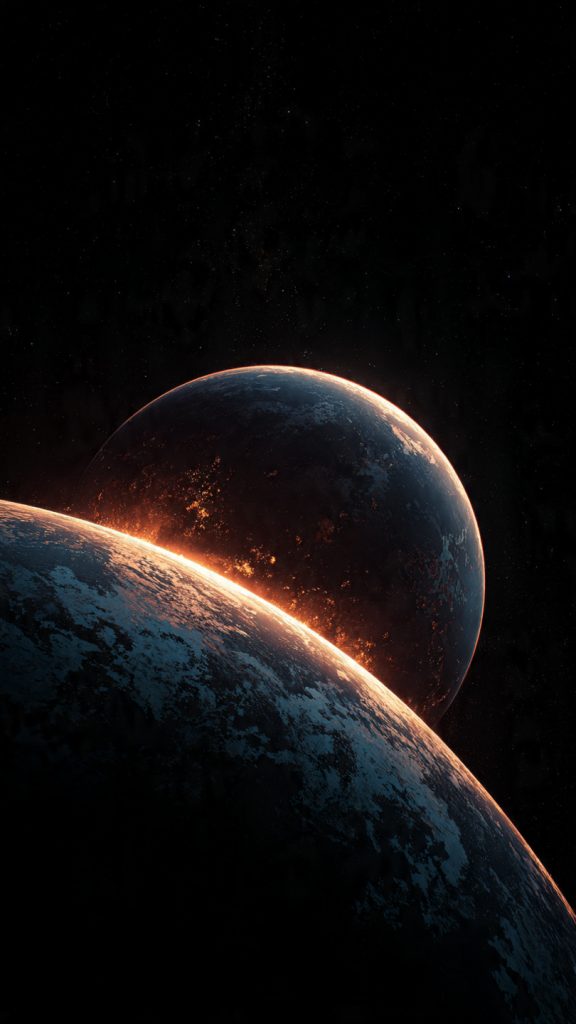 an attractive image of dark planet space wallpaper