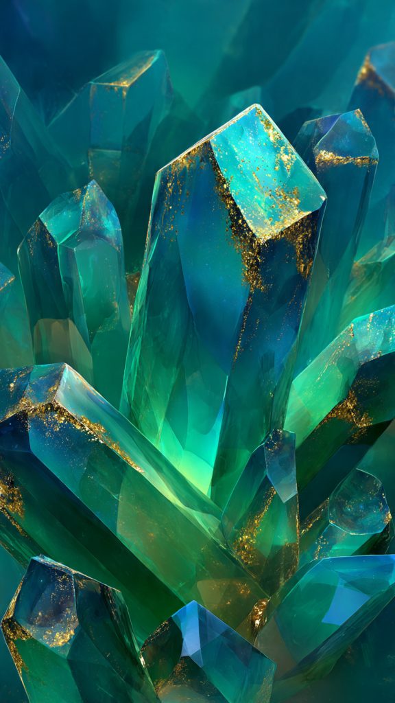 an attractive image of emerald crystal abstract wa