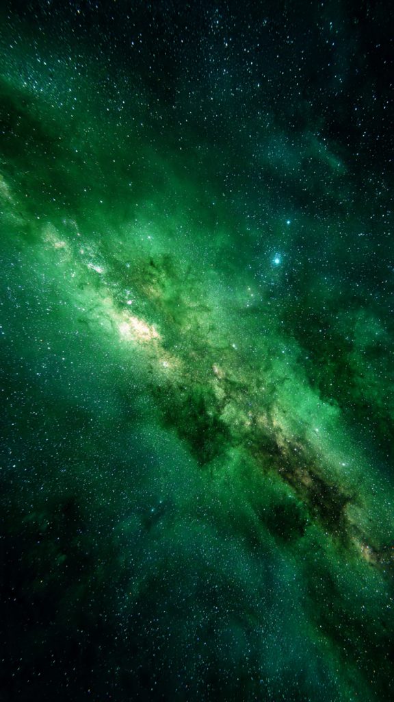 an attractive image of green galaxy space wallpape