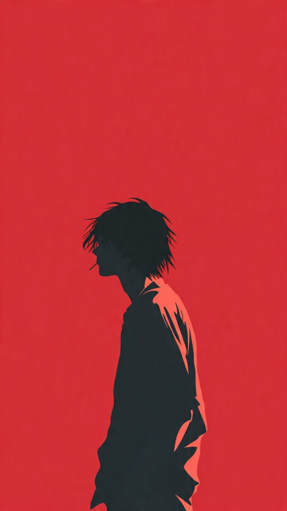 an attractive image of minimalist anime silhouette
