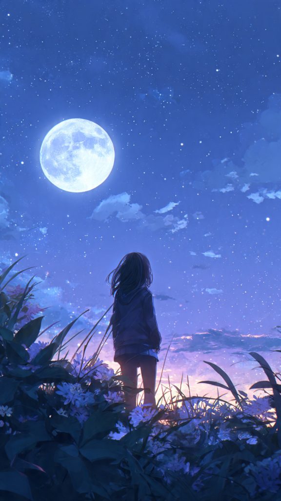 an attractive image of moonlight anime girl wallpa