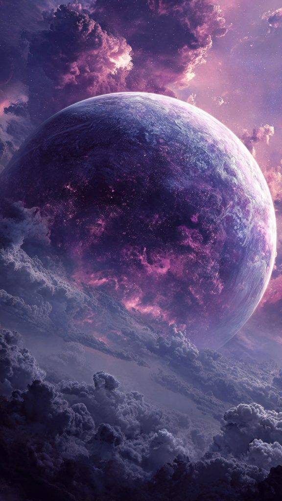 an attractive image of purple planet space wallpap