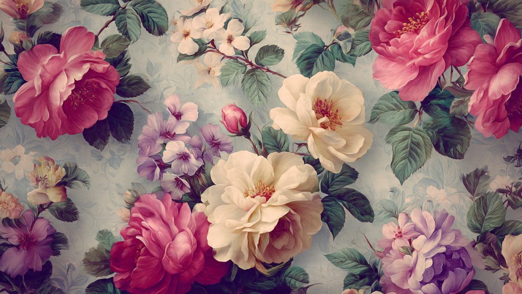 attractive image of vintage floral desktop wallpap