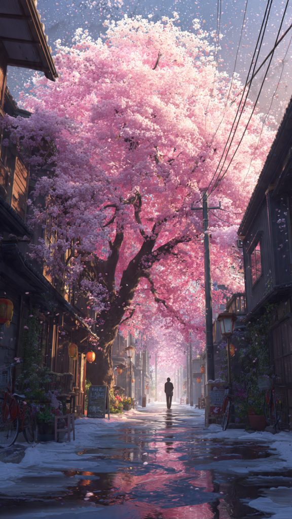 cherry blossom dream scene
