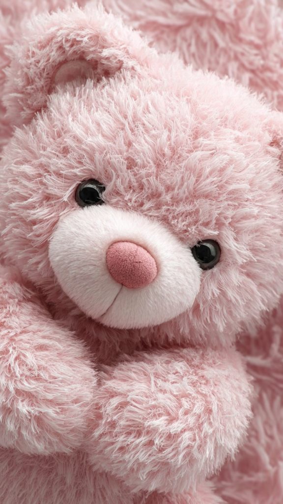 cozy pink pastel teddy wallpaper