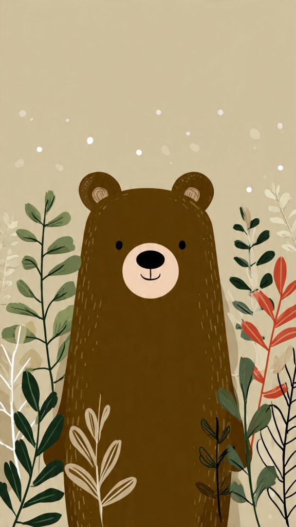 cute bear cartoon wallpaper playful and friendly b 7