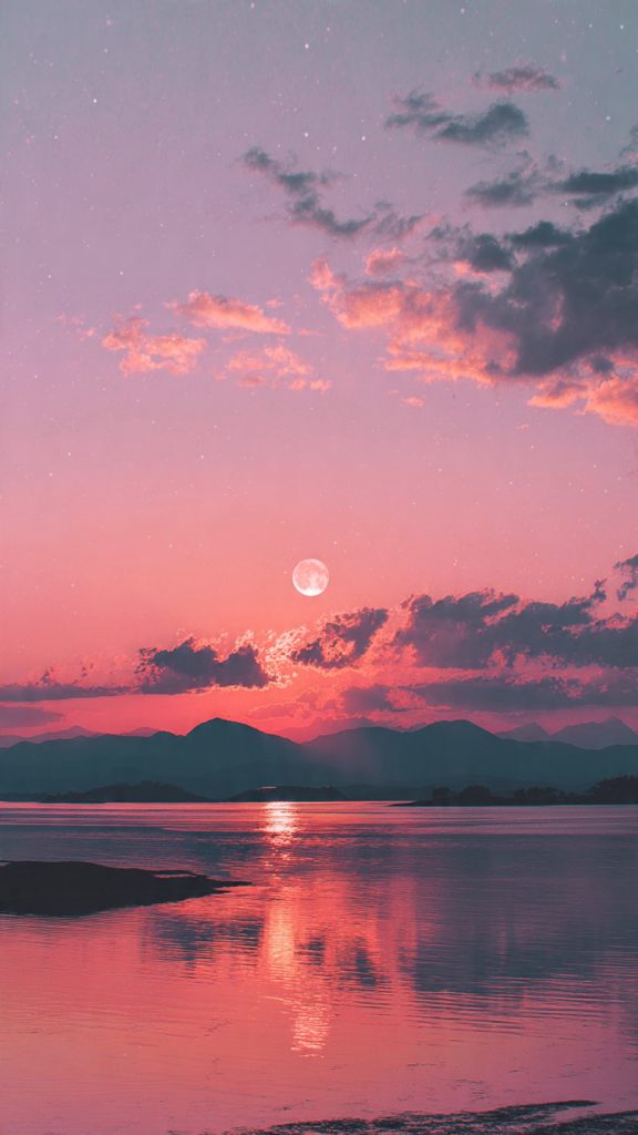 dreamy pink pastel sunset wallpaper