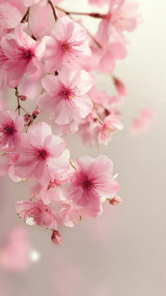 elegant pink cherry blossoms drifting across a sof 2