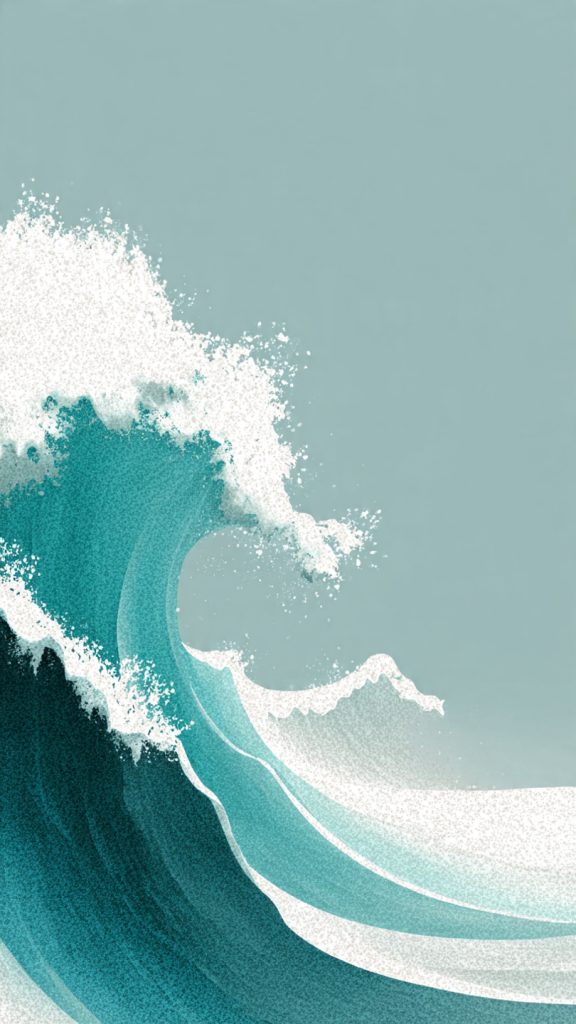 minimal ocean wave aesthetic wallpaper inspired by 3