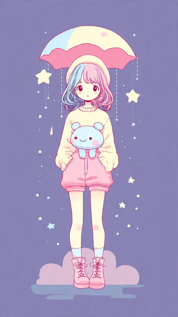 pastel kawaii character wallpaper 1