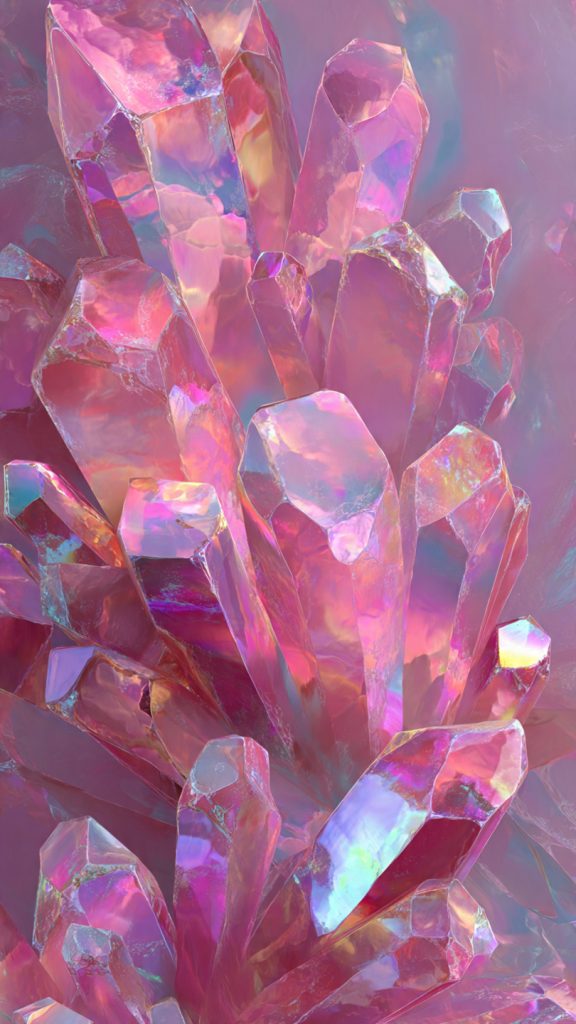 pink crystal glow pastel wallpaper