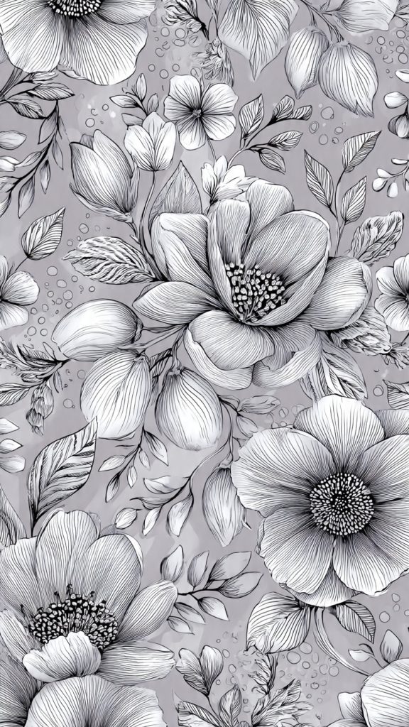 soft floral doodle wallpaper