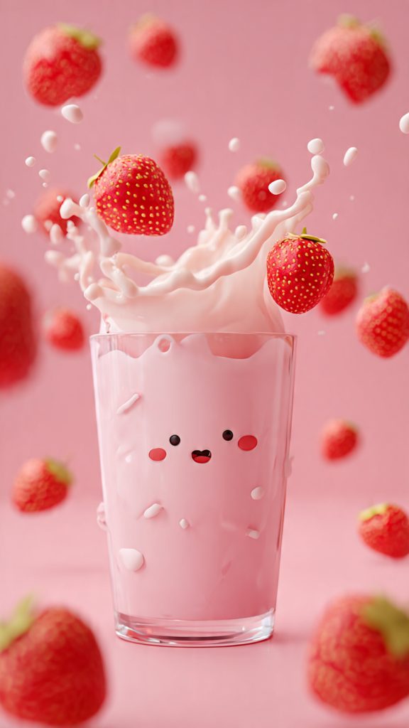 strawberry milk cute wallpaper