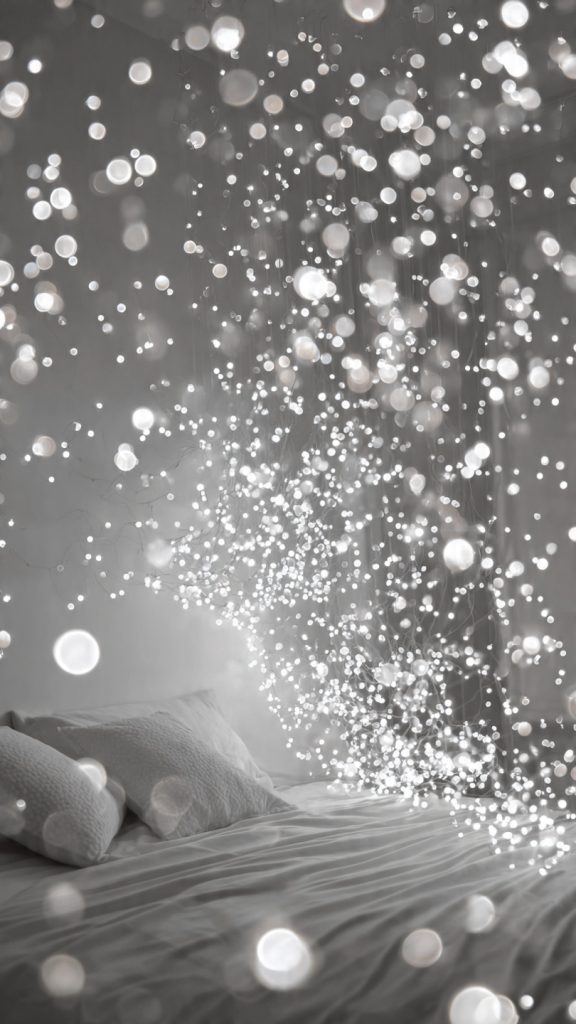 white glitter glow wallpaper