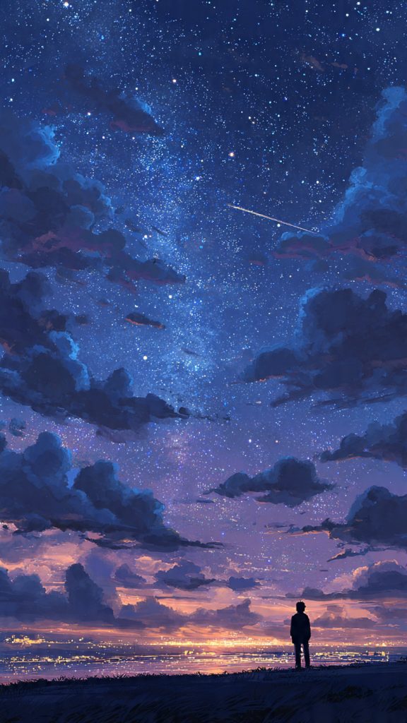 Wallpaper Aesthetic Dark Blue: Dreamy, Moody & Elegant Background Ideas 8 anime night sky wallpaper