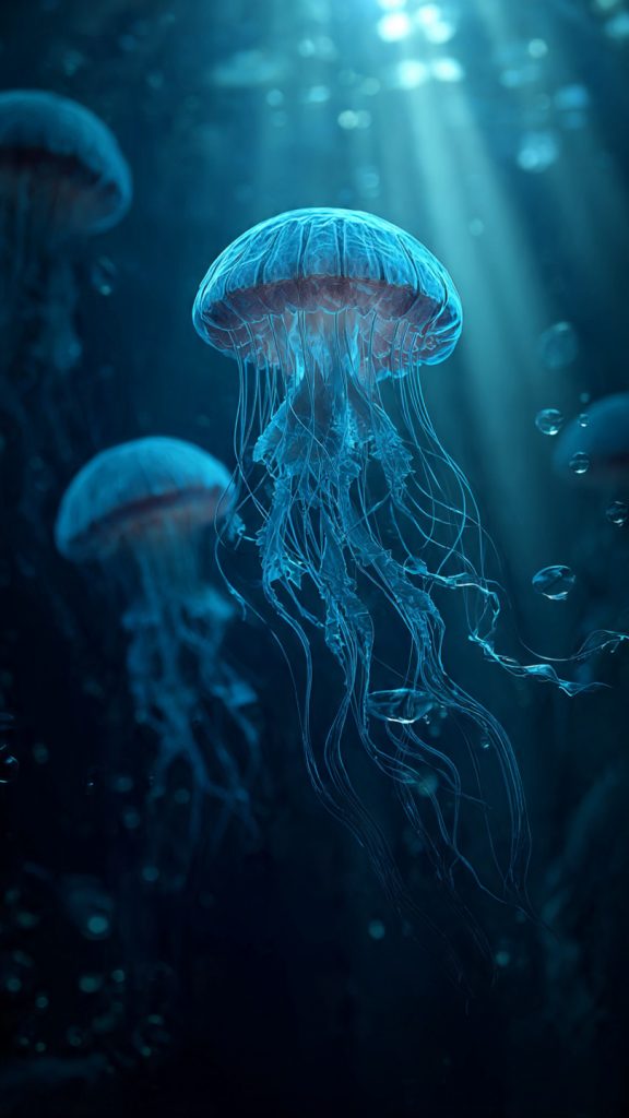 Wallpaper Aesthetic Dark Blue: Dreamy, Moody & Elegant Background Ideas 9 deep ocean glow wallpaper