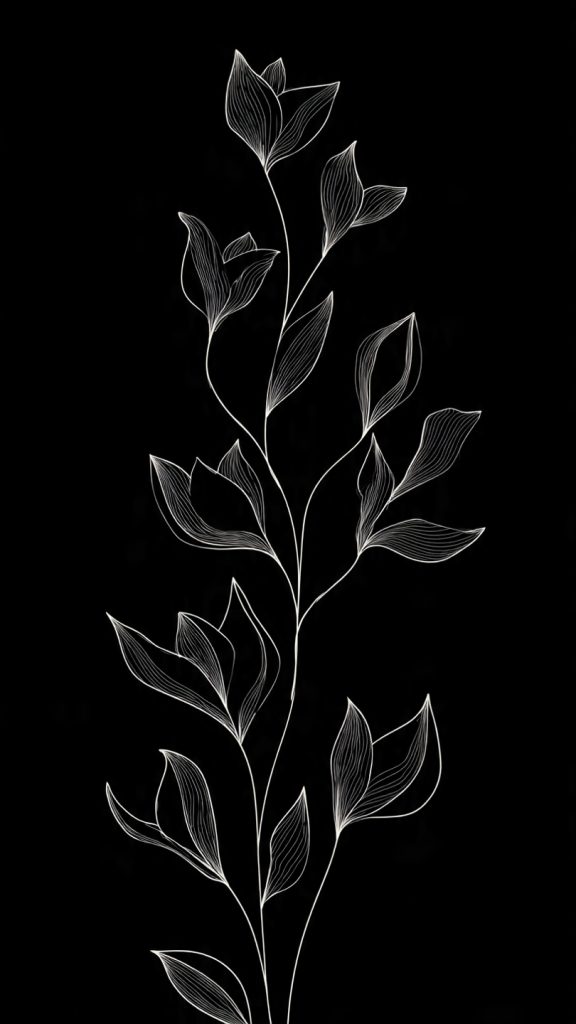 minimal botanical line art wallpaper