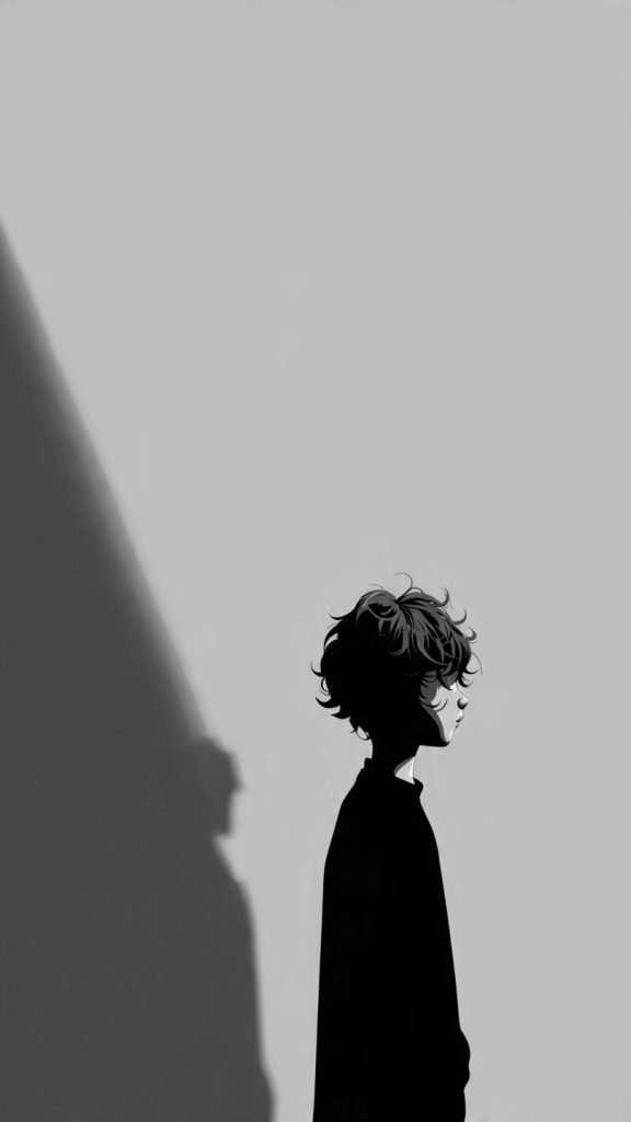 minimal shadow boy wallpaper