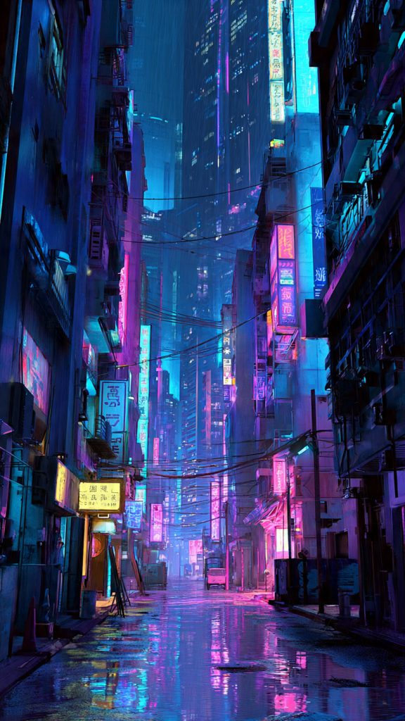 neon cyberpunk city wallpaper 1