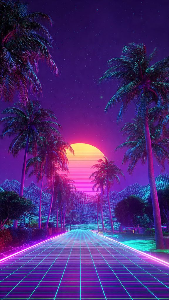 neon lavender cyber wallpaper