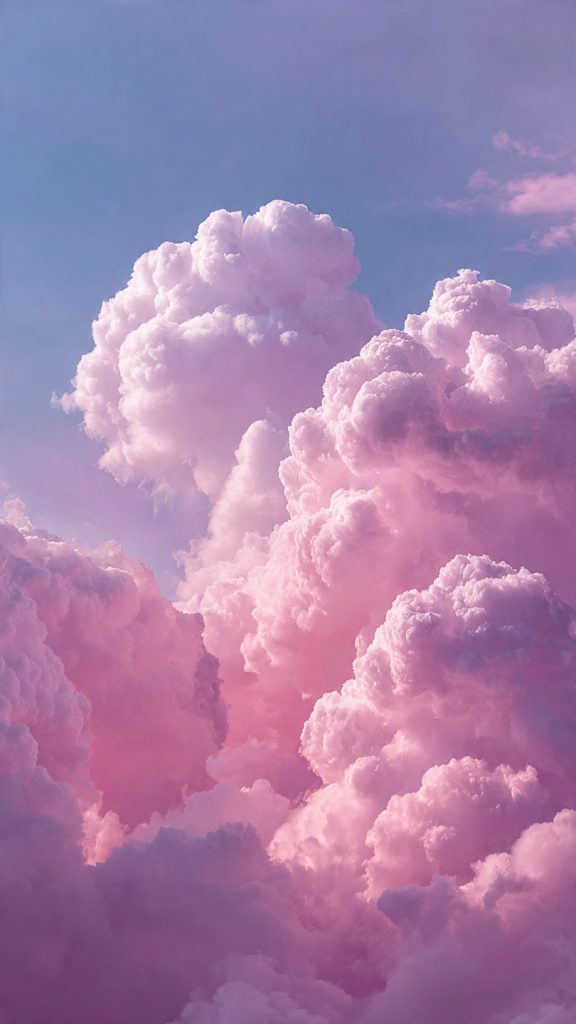 pastel pink cloud sky wallpaper