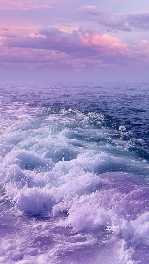 pastel purple ocean wallpaper