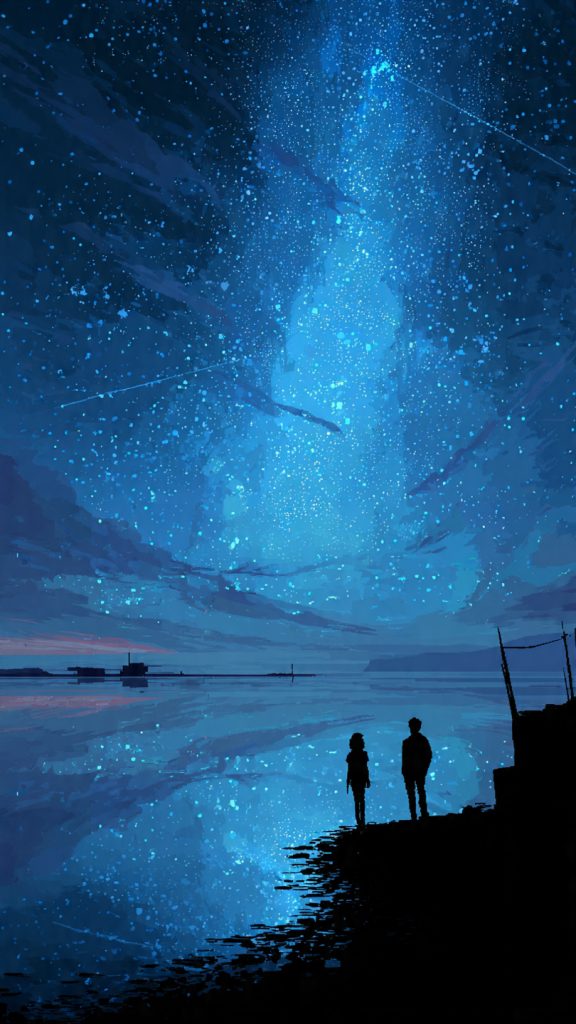 pixel star sky wallpaper