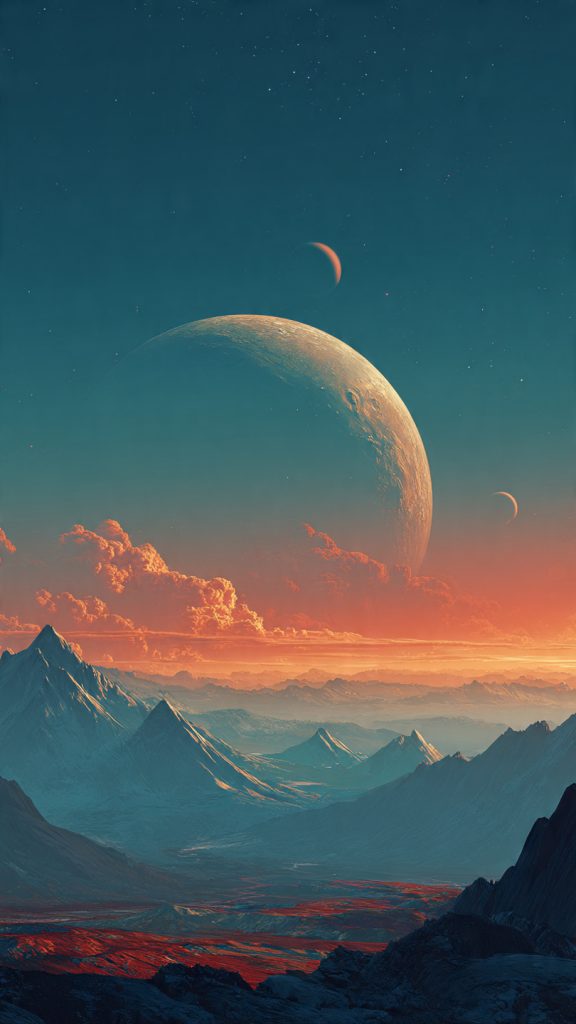 retro planet space wallpaper