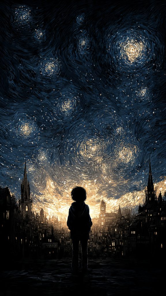 starry night boy wallpaper
