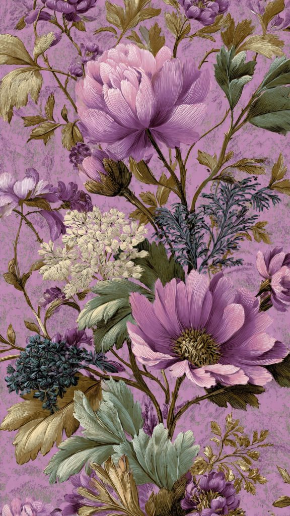 vintage floral lavender wallpaper