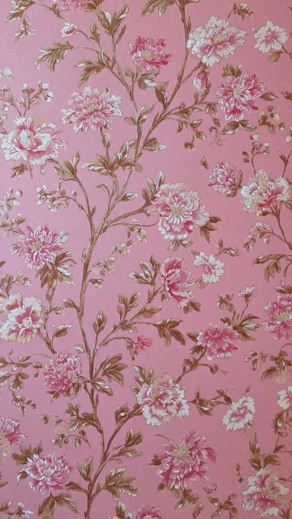 vintage pink floral wallpaper