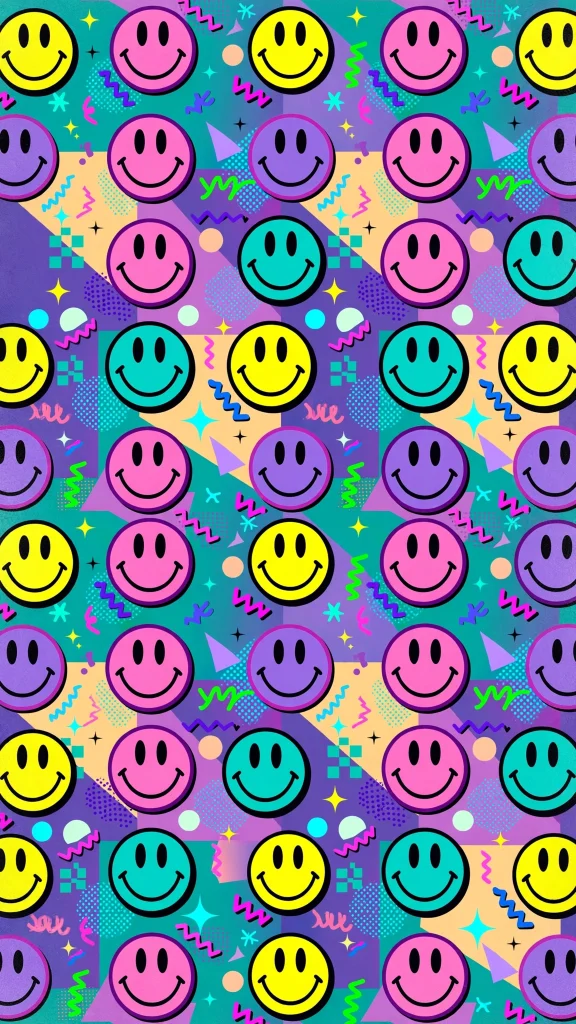 90s Aesthetic: 12 Retro 90s Wallpaper Ideas 10 90s aesthetic smiley face pattern wallpaper