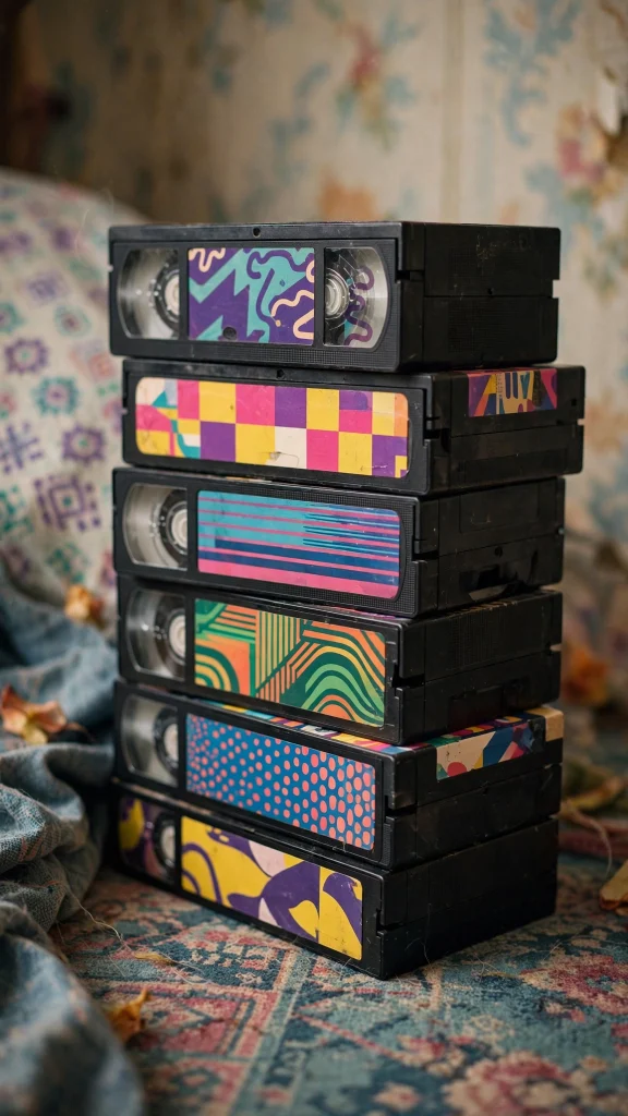 90s Aesthetic: 12 Retro 90s Wallpaper Ideas 11 90s aesthetic stack of VHS tapes wallpaper