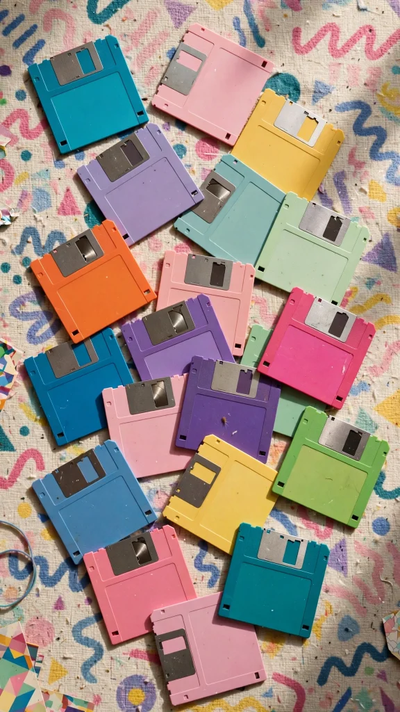 90s Aesthetic: 12 Retro 90s Wallpaper Ideas 5 90s aesthetic colorful floppy disks wallpaper