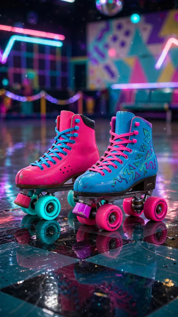 90s Aesthetic: 12 Retro 90s Wallpaper Ideas 6 90s aesthetic neon roller skates wallpaper