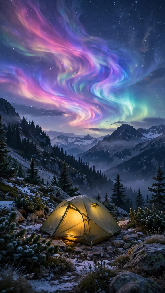Aurora Aesthetic: 12 Magical Northern Lights Wallpaper Ideas 11 Aurora aesthetic tent wallpaper