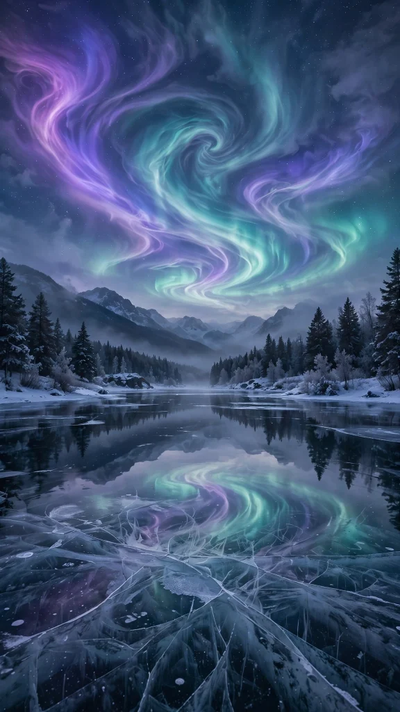 Aurora Aesthetic: 12 Magical Northern Lights Wallpaper Ideas 2 Aurora aesthetic frozen lake wallpaper