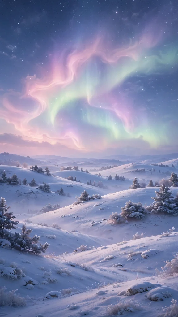 Aurora Aesthetic: 12 Magical Northern Lights Wallpaper Ideas 7 Aurora aesthetic snowy hills wallpaper