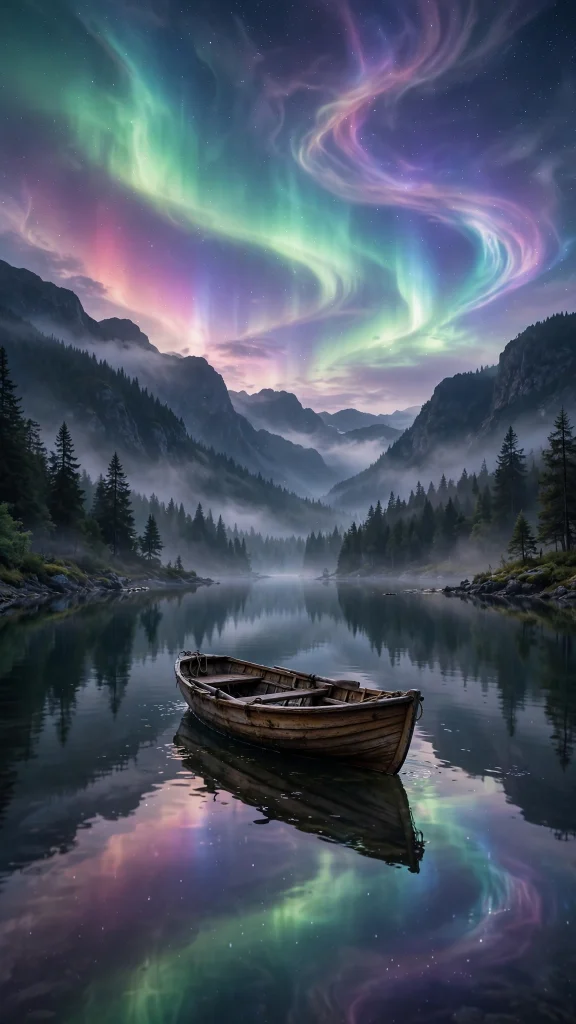 Aurora Aesthetic: 12 Magical Northern Lights Wallpaper Ideas 8 Aurora aesthetic lake boat wallpaper