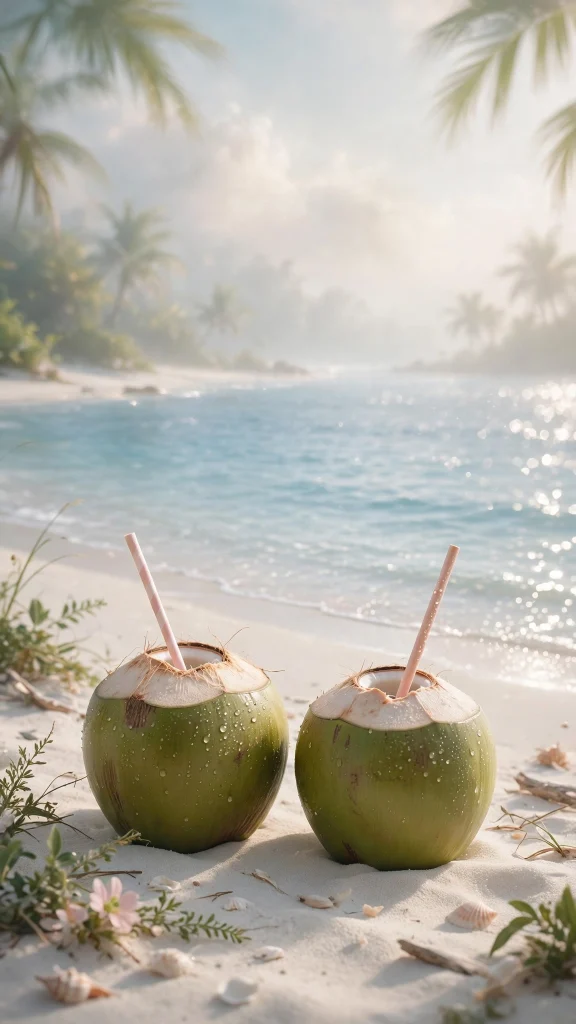 Beach Aesthetic: 12 Tropical Beach Wallpaper Ideas 7 Beach Aesthetic coconut drinks wallpaper