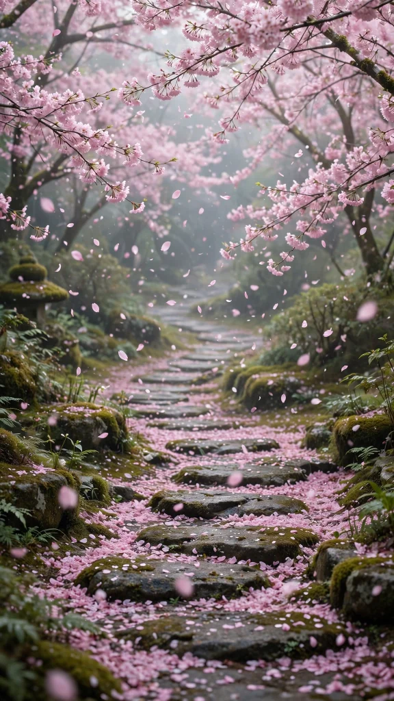 Cherry blossom aesthetic petals wallpaper