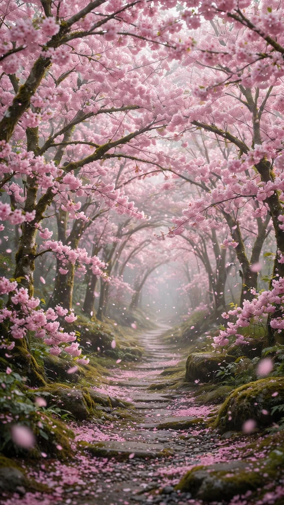 Cherry blossom aesthetic tunnel wallpaper