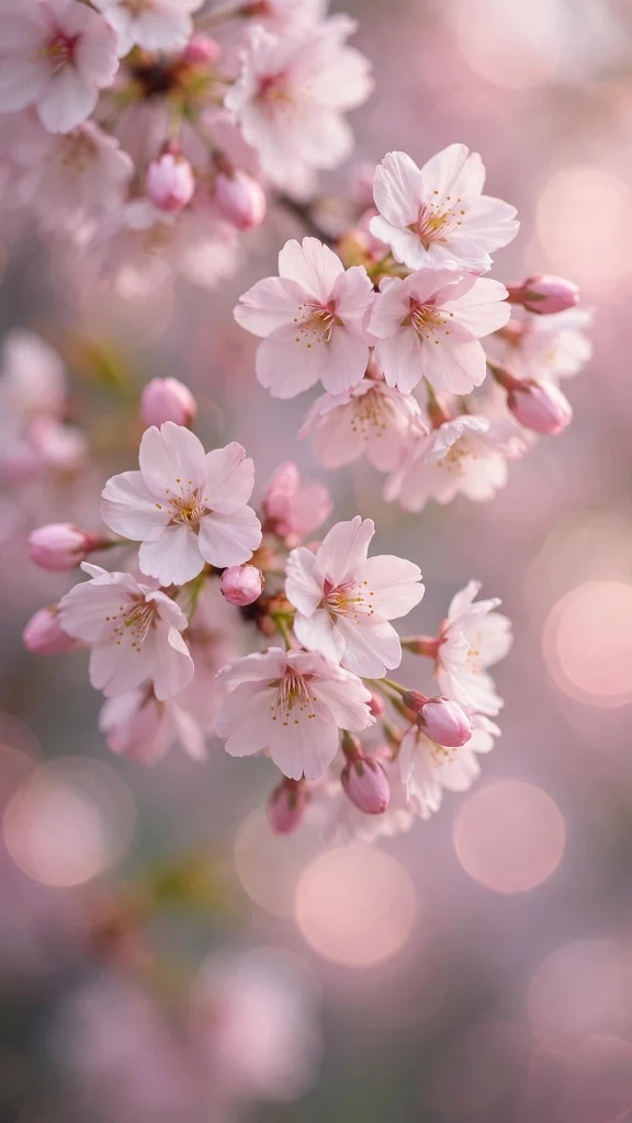 Cherry blossom aesthetic close-up wallpaper