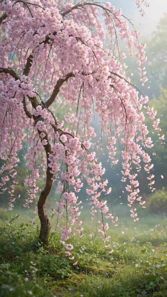 Cherry blossom aesthetic weeping cherry wallpaper